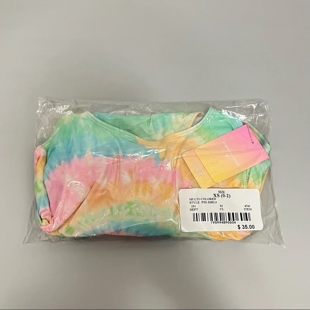 STONEY Clover Lane X Target Tie Dye Cheeky High Leg One Piece Swim Suit XXS - Picture 12 of 12